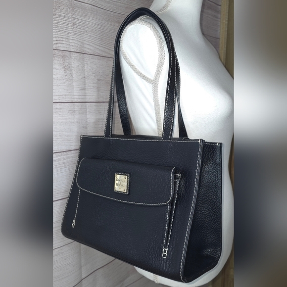 Dooney & Bourke Janine Pebbled Leather Tote With Front Pocket - Picture 14 of 16